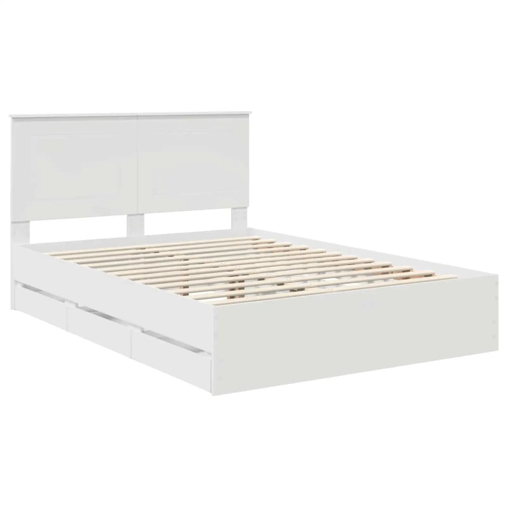 Struttura del letto Bianco 150 x 200 cm Legno Ingegnerizzato