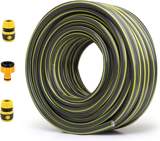 Tubazione per giardino Anti-Kink 4 strati Ditta più spessa Resistente all'esplosione Tubazioni per acqua esterne - Incluso adattatore di rubinetto e connettore rapido - 20M 65ft