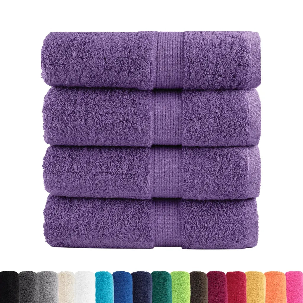 Asciugamani per Ospiti SOLUND 4 pz | Teli per bagno Viola 30x50 cm 600 g/m2