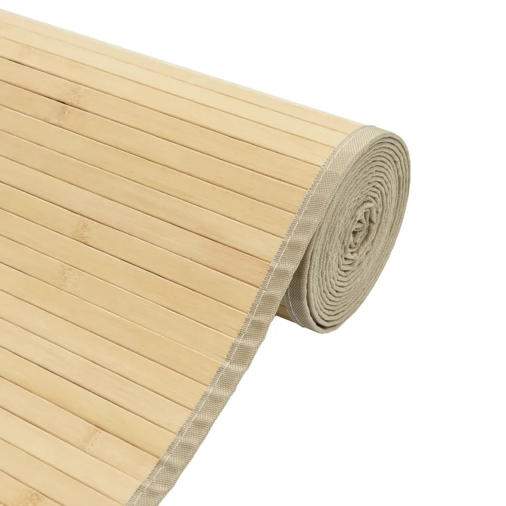 Tappeto Rettangolare Naturale Chiaro 60x1000 cm in Bambù 376861