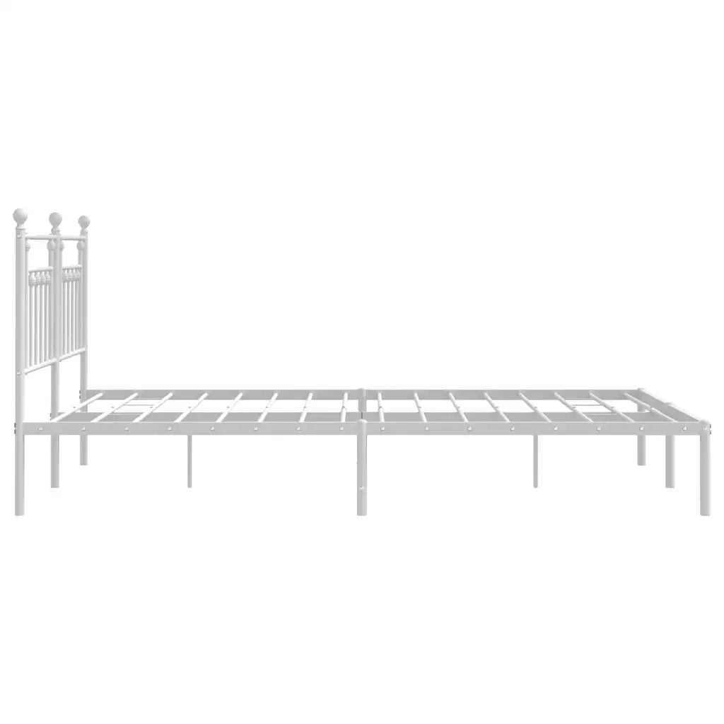 Letto matrimoniale | Letto per adulti | Giroletto con Testiera Metallo Bianco 183x213 cm