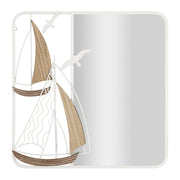 Specchio con Cornice VKH498, Bianco, Metallo, 60x4,4x60 cm