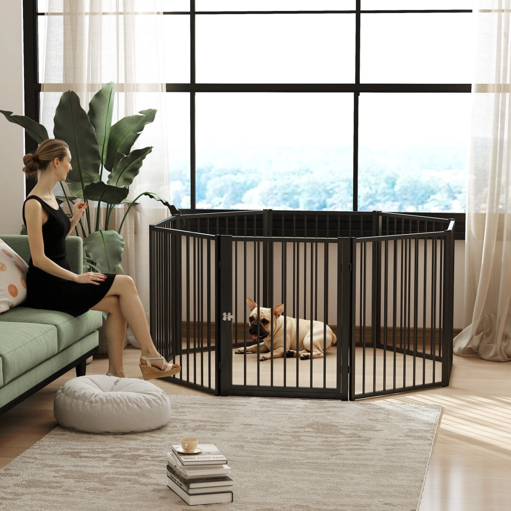 Recinto per Cani 8 Pannelli 60x76 cm ¨C zephmum ¨C Nero per Interno ed Esterno