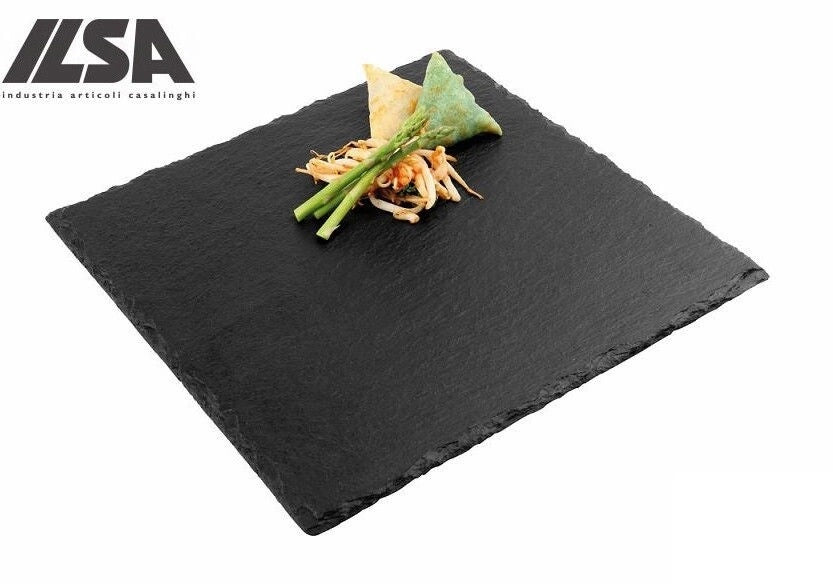 Vassoio piastra in Pietra ardesia naturale antipasti sushi 25 x 25 cm