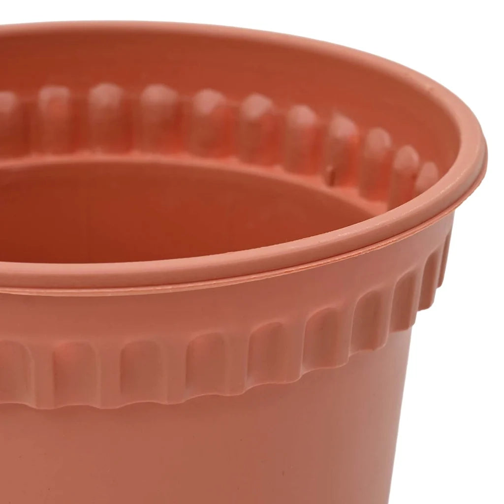 Fioriere | Cassetta per fiori | Vaso Rotondo per Fiori 6 pz Rosso Mattone ? 19 x 16 cm