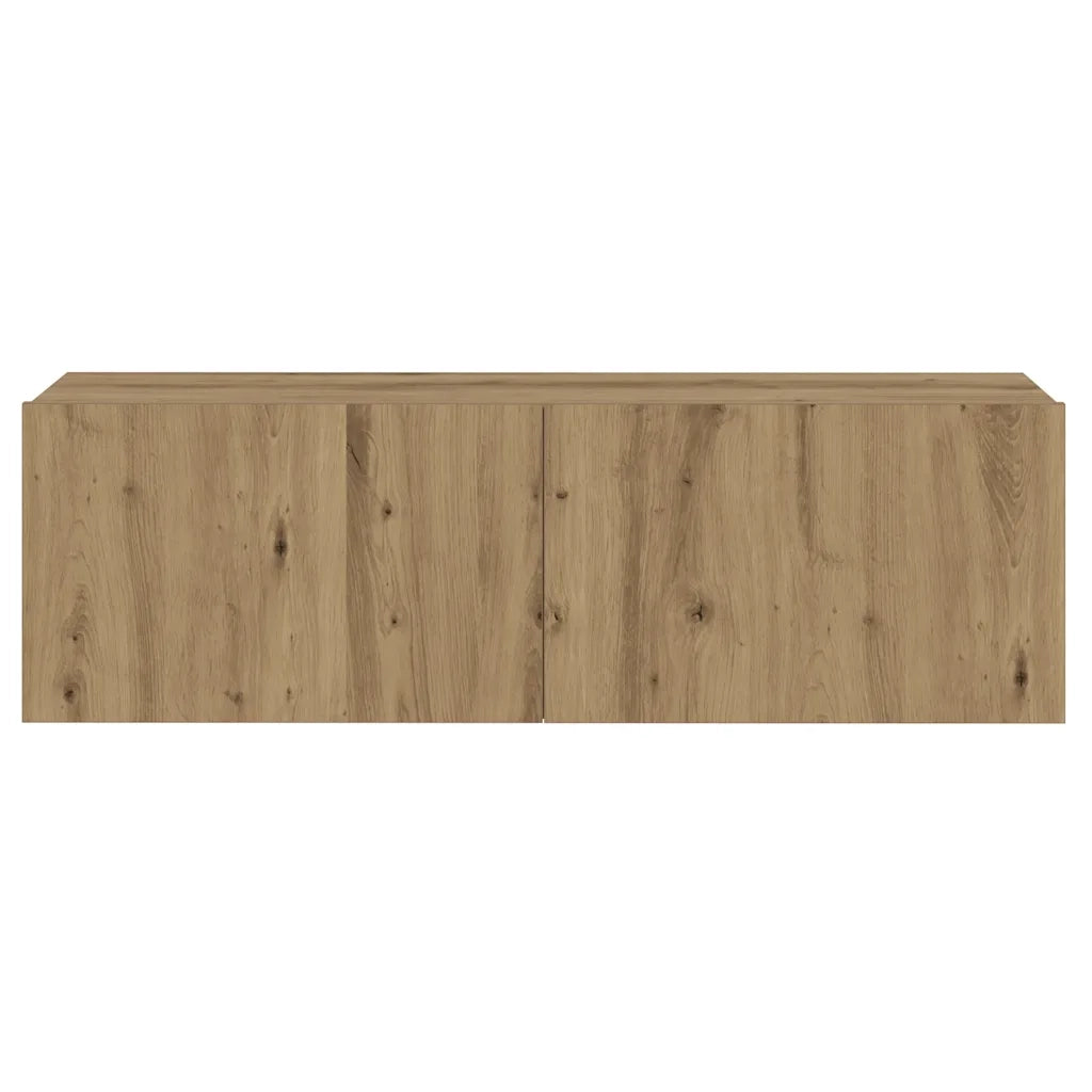 Set Mobile TV 8 pz Montato a Parete Rovere in Legno Multistrato 3328978