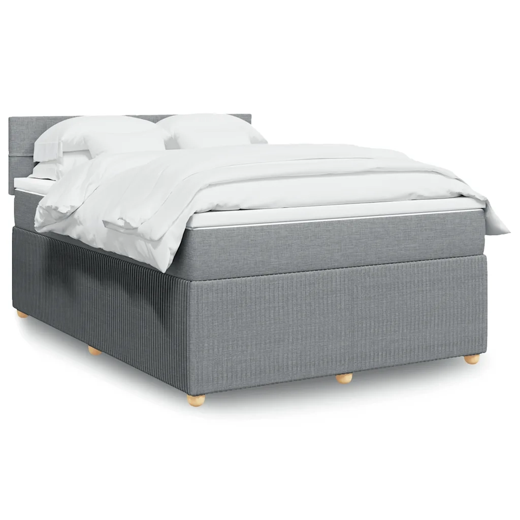 Giroletto a Molle con Materasso Grigio Chiaro 140x190cm Tessuto 3287451