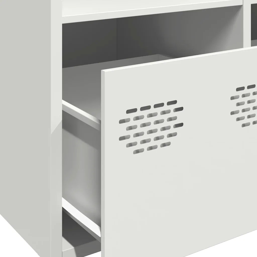 Credenza-Buffet-Armadio da cucina Bianca 68x39x103,5 cm in Acciaio 194743