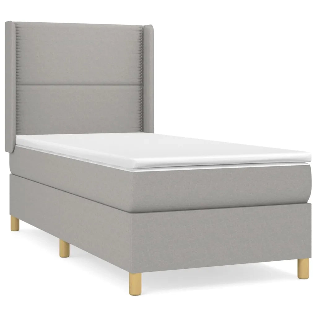 Giroletto a Molle con Materasso Grigio Chiaro100x200 cm Tessuto 3131889