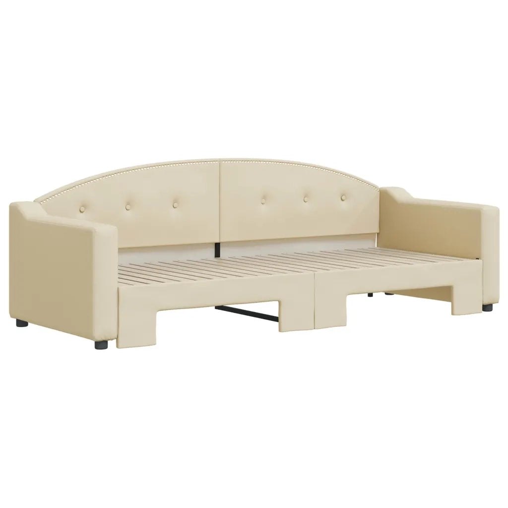 Divano letto | Sof¨¤ letto | Letto singolo Estraibile Crema 80x200 cm Tessuto