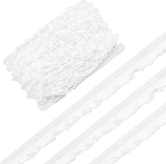 Fili di Accappatoio Elastici 25m - Ruches - 22mm Spessore - Punti di Croce per la Sartoria - Decorazioni per Abiti - Accessori per Abbigliamento - Fili di Accappatoio