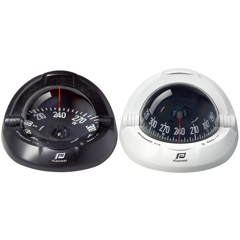 BUSSOLA OFFSHORE 115 BIANCA BLACK COMPASS WITH BLACK FLAT CARD