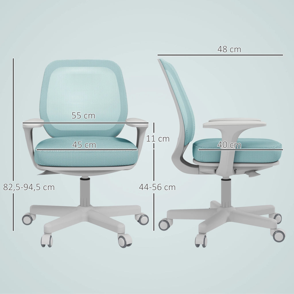 Sedia da ufficio ergonomica ¨C Xylo ¨C Schienale in rete, altezza regolabile, verde 55x48x82,5-94,5cm