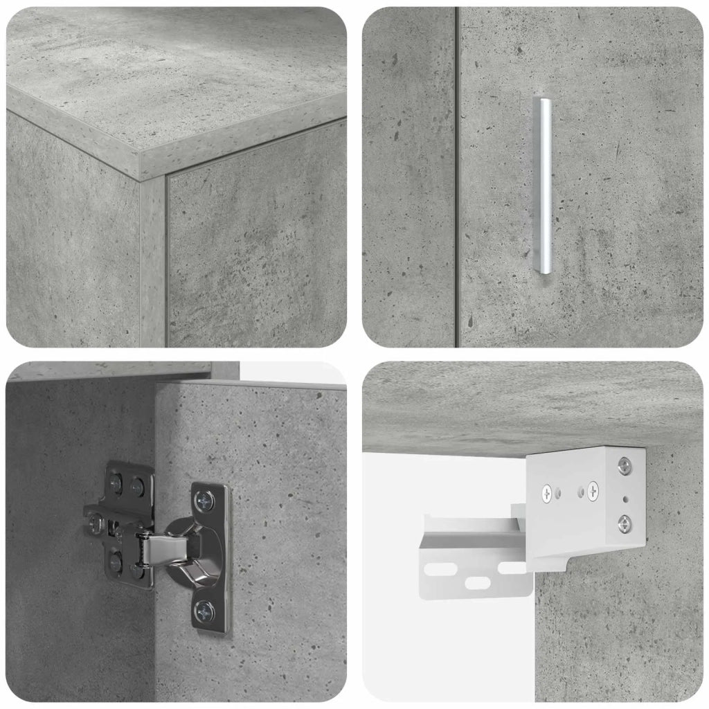 Set mobile TV 4 pz | Armadietto TV | Mobile Porta TV Grigio cemento Legno multistrato