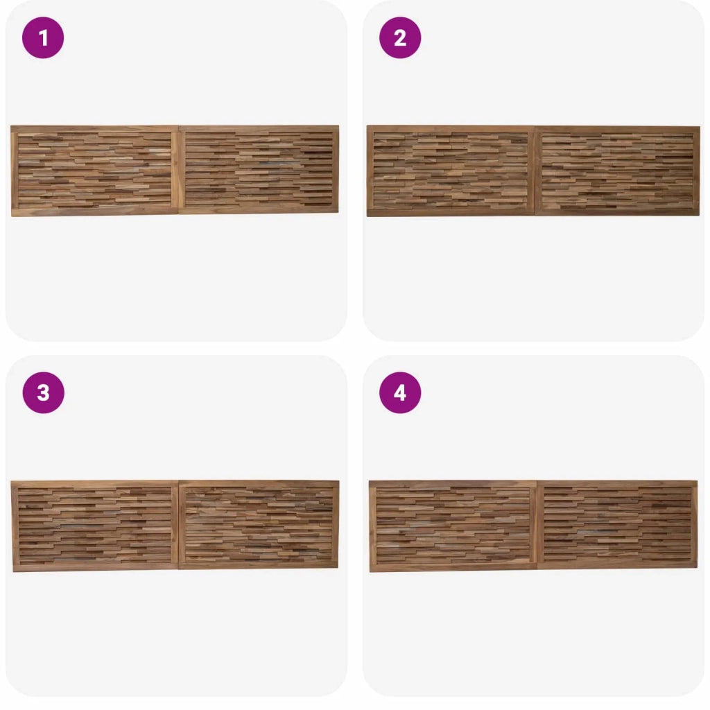 Testiera | Testata Naturale Legno di teak solido
