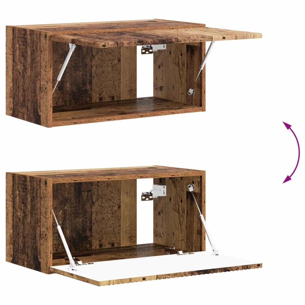 Set mobile TV 4 pz-Credenza per TV Legno vecchio Legno multistrato 191012
