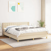 Giroletto a Molle con Materasso Crema 180x200 cm in Tessuto 3130614