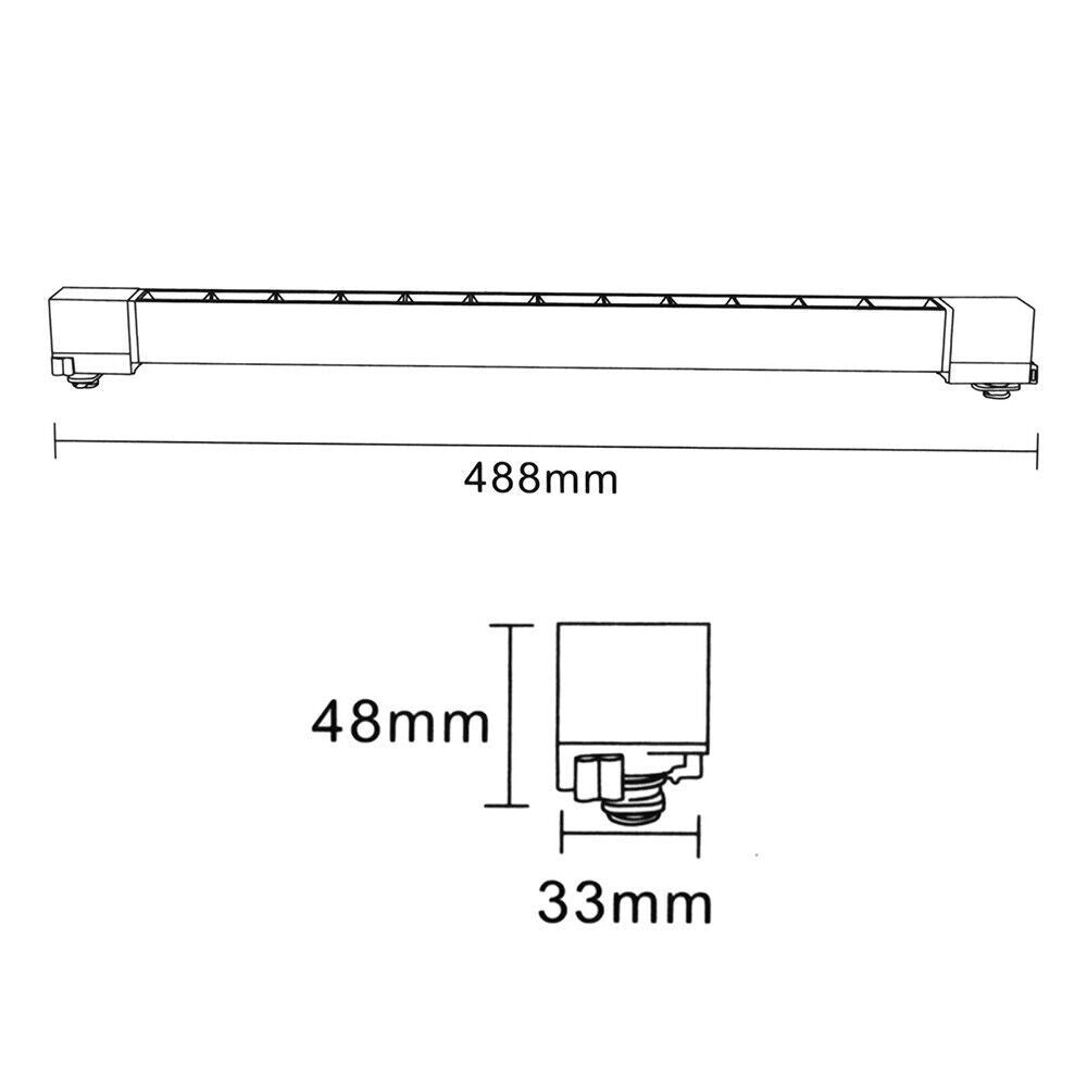 Trade Shop - Faretto Orientabile Binario 26 W 12led Bianco Nero Luce 3000k 6500k 4000k Pst-47 - Bianco-bianco Naturale      -