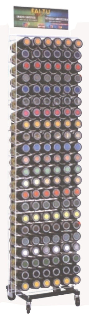 Espositore da terra arexons per bombolette vernice spray negozio da 132 posti