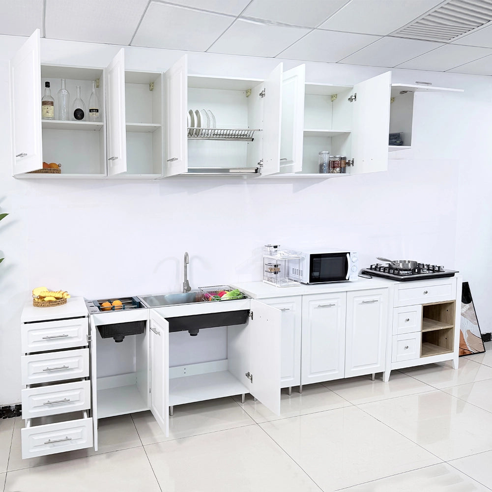 Mobile Base Cucina Componibile Boiserie Colore Bianco con 1 Anta e 2 Scomparti