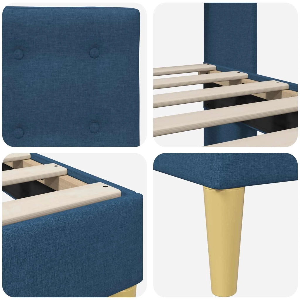 Struttura del letto con testiera-Giroletto Blu 180 x 200 cm Tessuto 349260