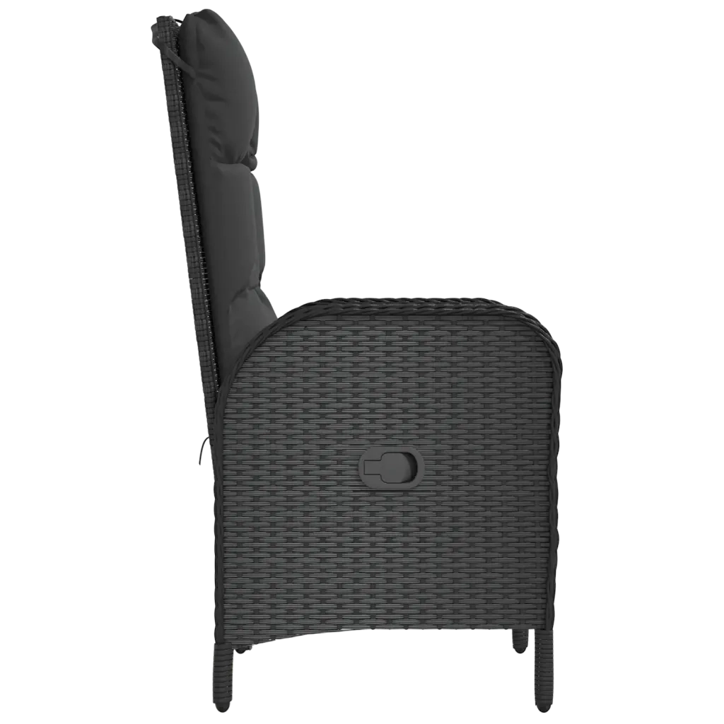 Sedie da Giardino 2 pz in Polyrattan Nero 310561