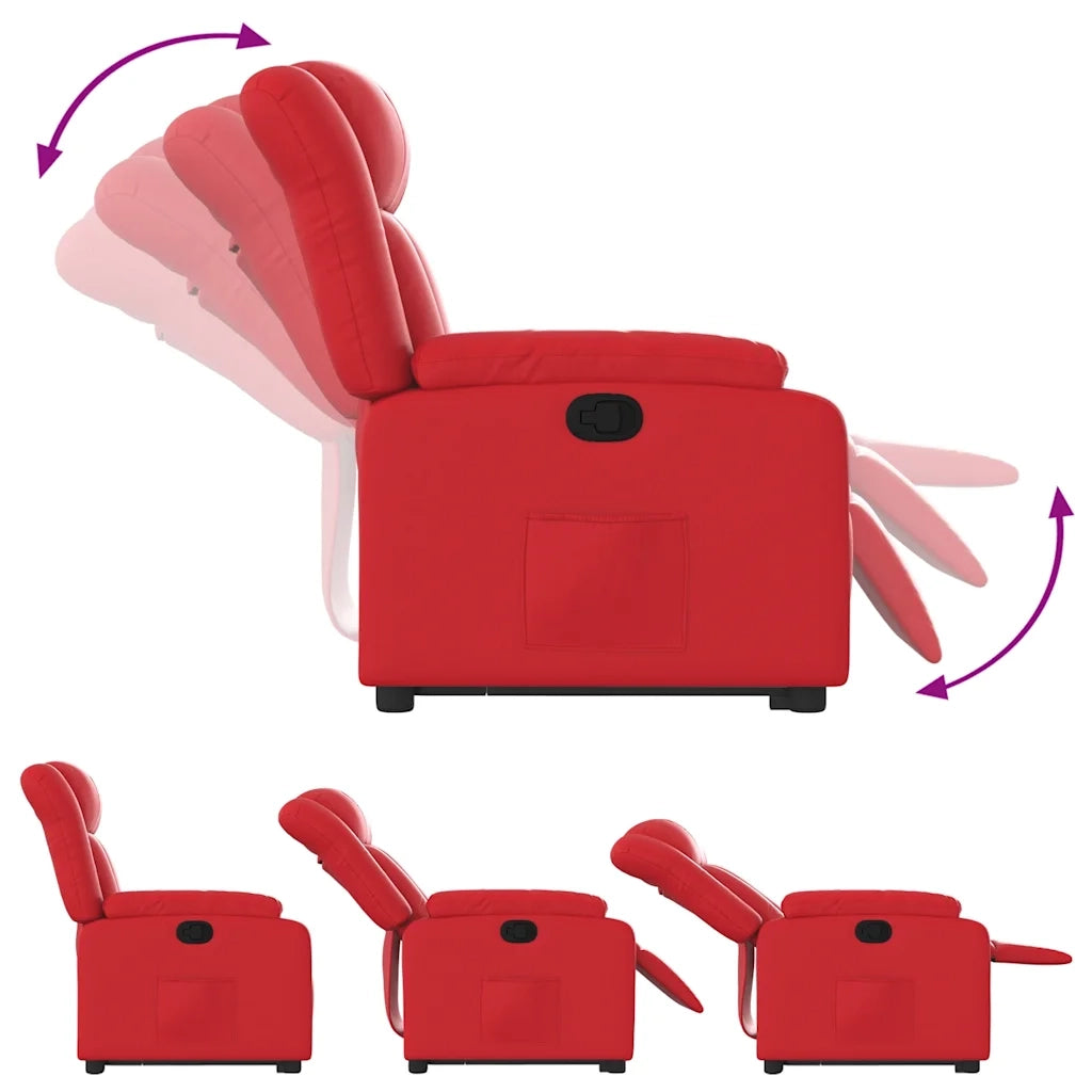 Poltrona Alzapersona Reclinabile Rosso in Similpelle 3205269