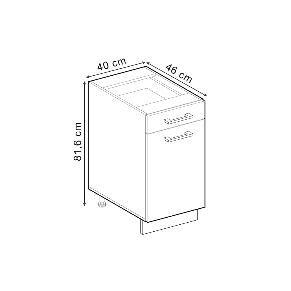 Vicco Mobiletto base per cucina Sonoma 40 cm , PL Antracite