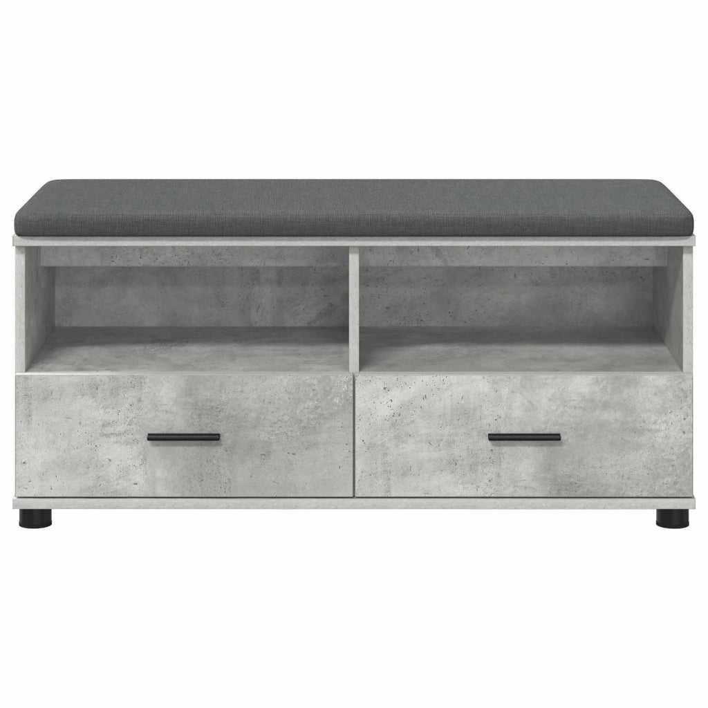 Panca per ingresso con cuscino Grigio Cemento 100 x 38 x 46 cm