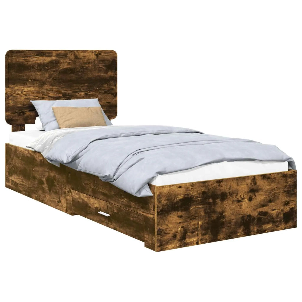 Struttura del letto-Giroletto Rovere fum¨¦ 90 x 190 cm Legno multistrato 707514