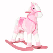 Cavallo a Dondolo in Peluche ¨C Xylo ¨C Rosa con Suoni, 74x28x65 cm