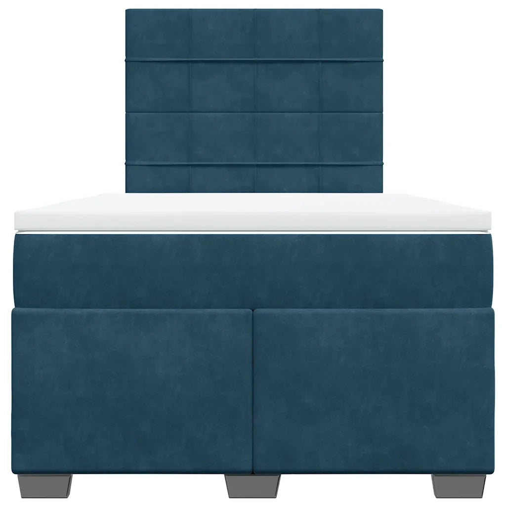 Giroletto a Molle con Materasso Blu 120x200 cm in Velluto