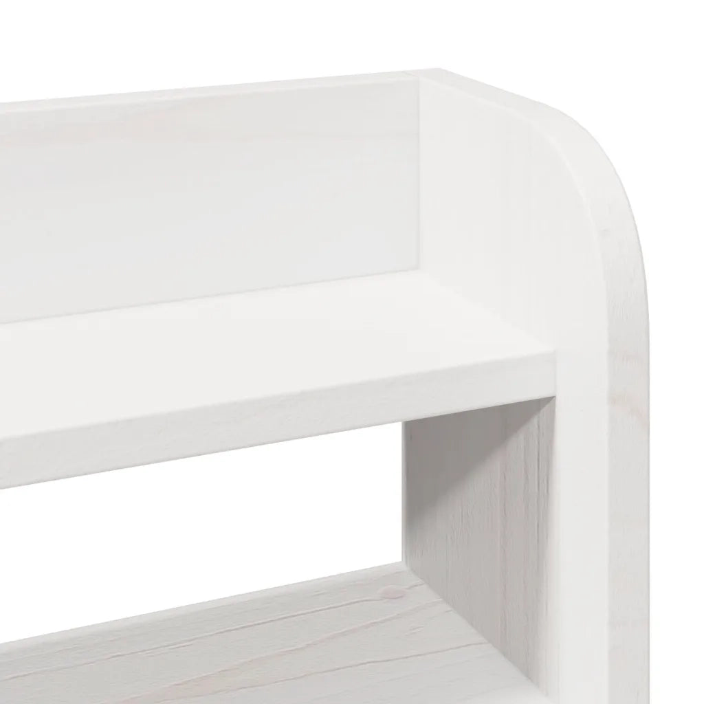 Testiera con Ripiani-Testata contenitore Bianca 75 cm in Legno Massello di Pino 969474