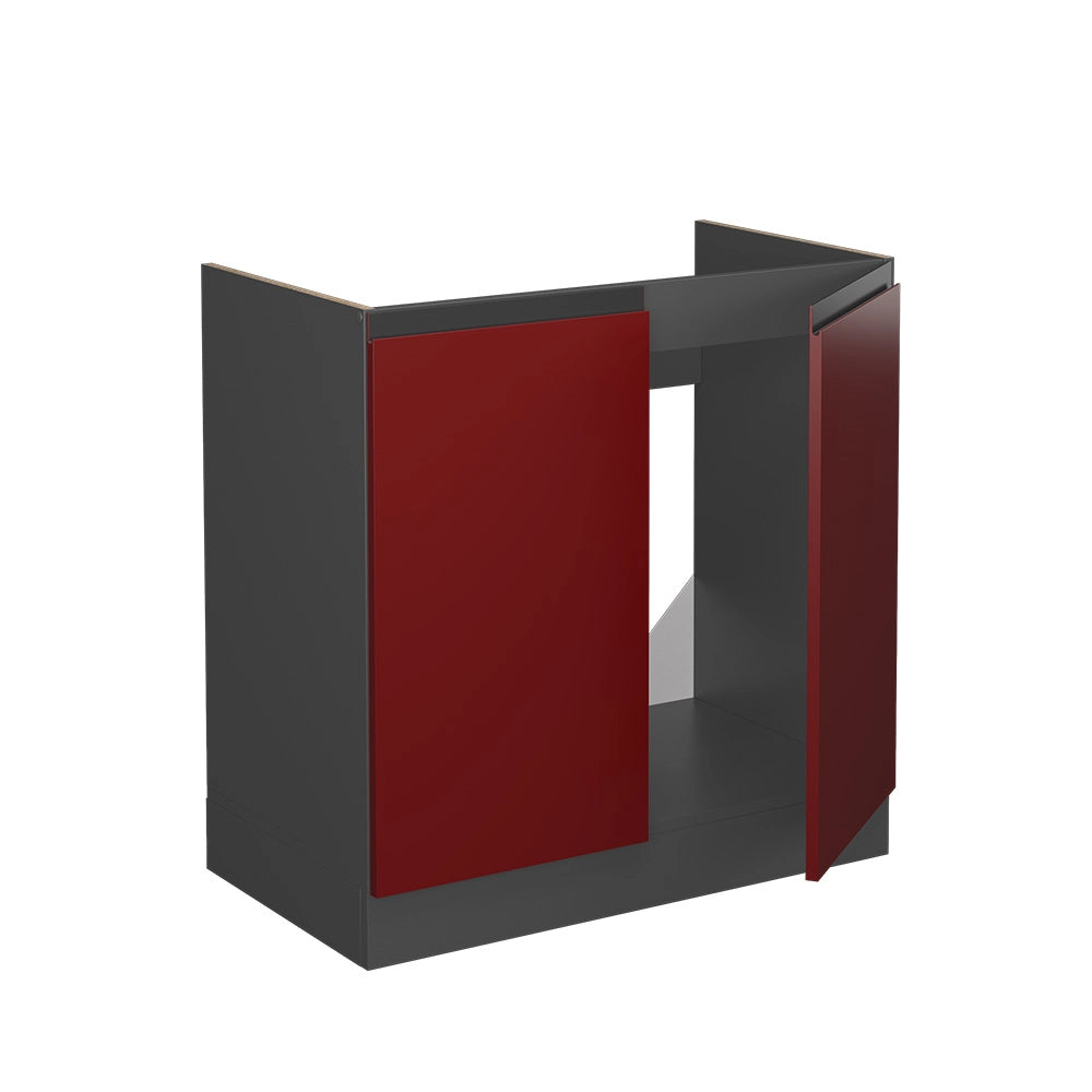 Vicco Mobile lavello cucina Rosso 80 cm , PL Antracite