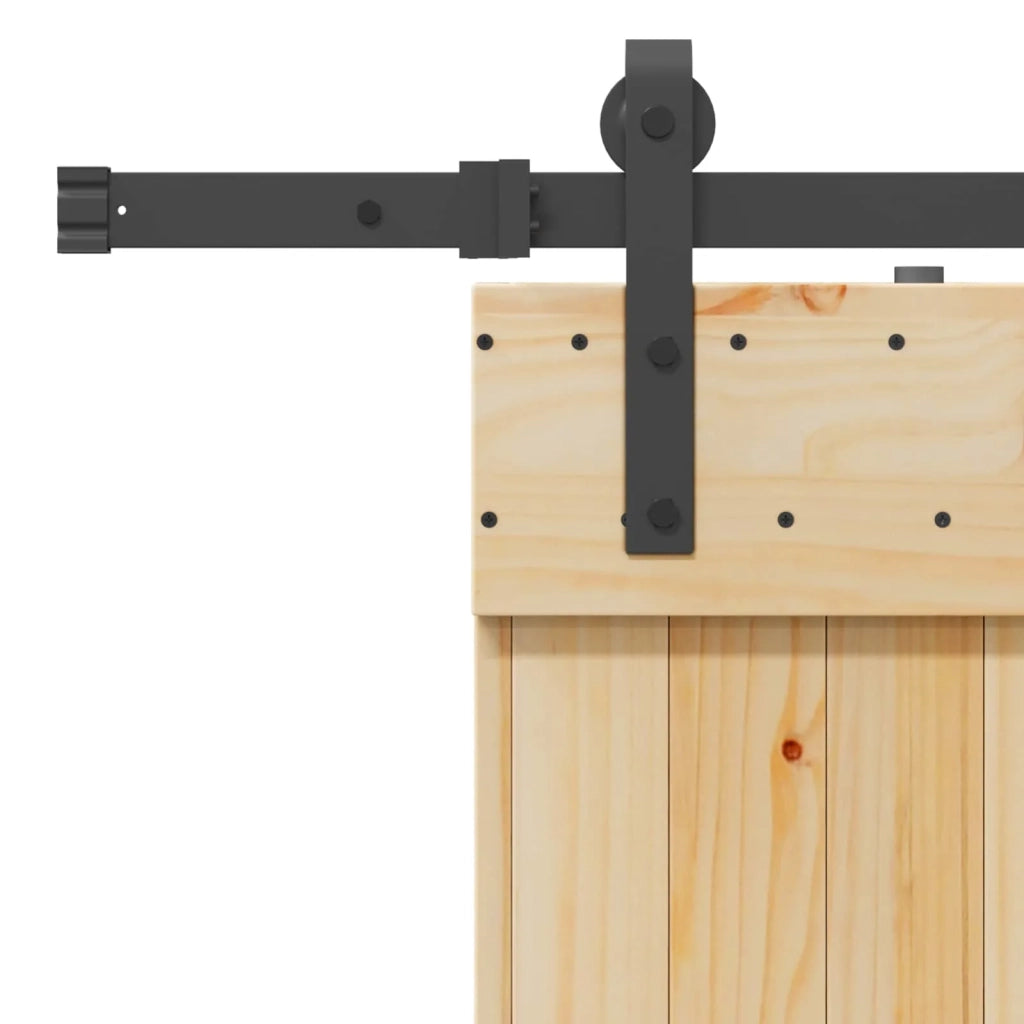 Porta scorrevole NARVIK Naturale e Nero 80 x 210 cm (152,5 cm) 3445252