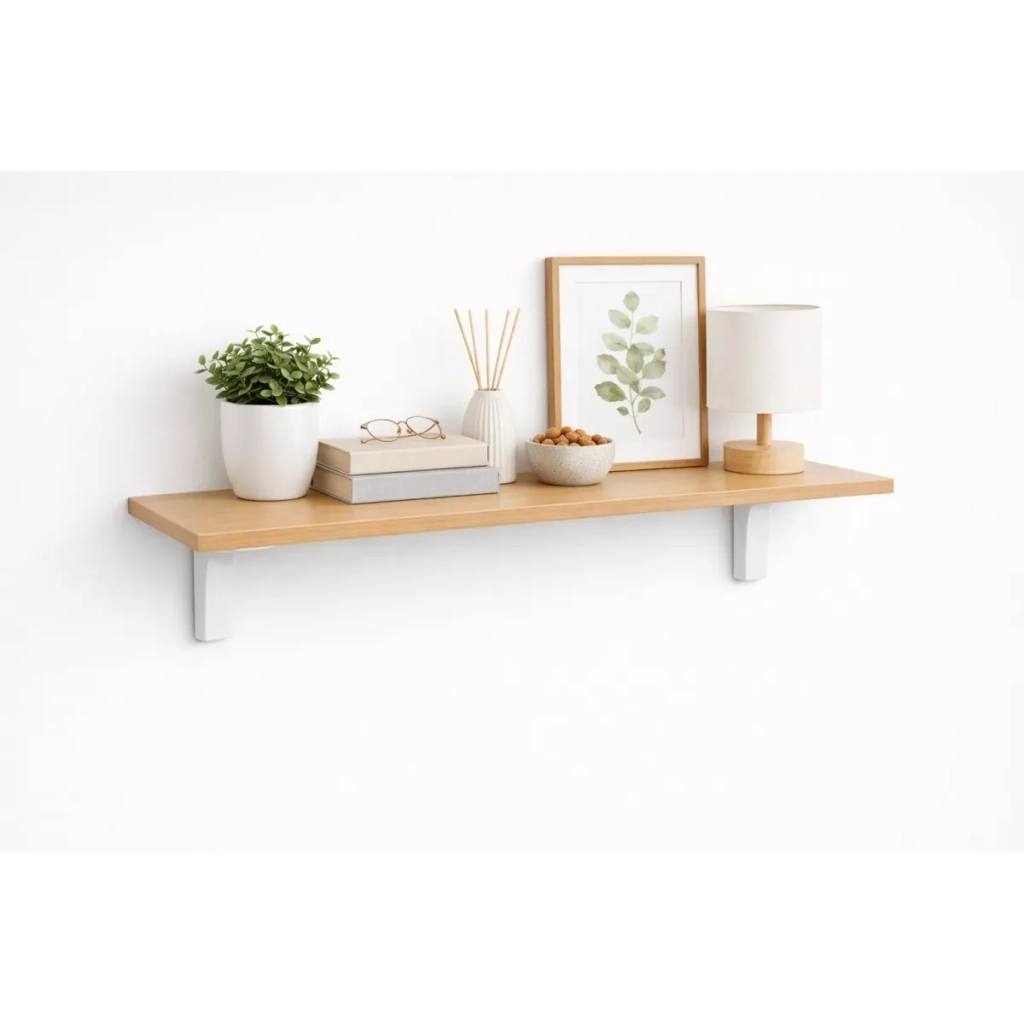 Mensola da Muro da appoggio in Legno nobilitato spessore 1,8 cm in colore Faggio 80x40 cm