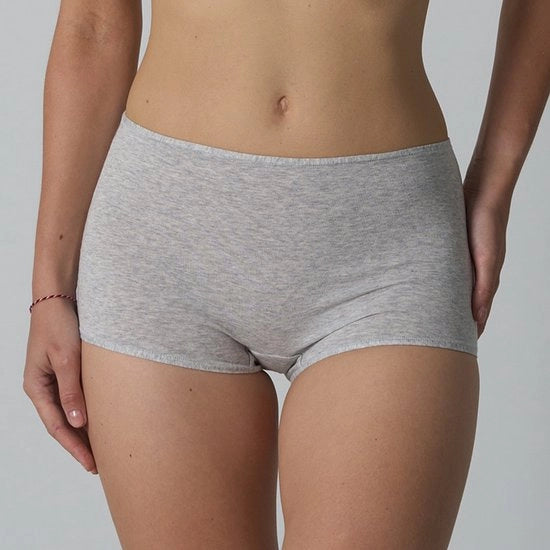 Set a tre donne boxers in cotone puro, ideali per casa, yoga o come base, Heidegrijs-M