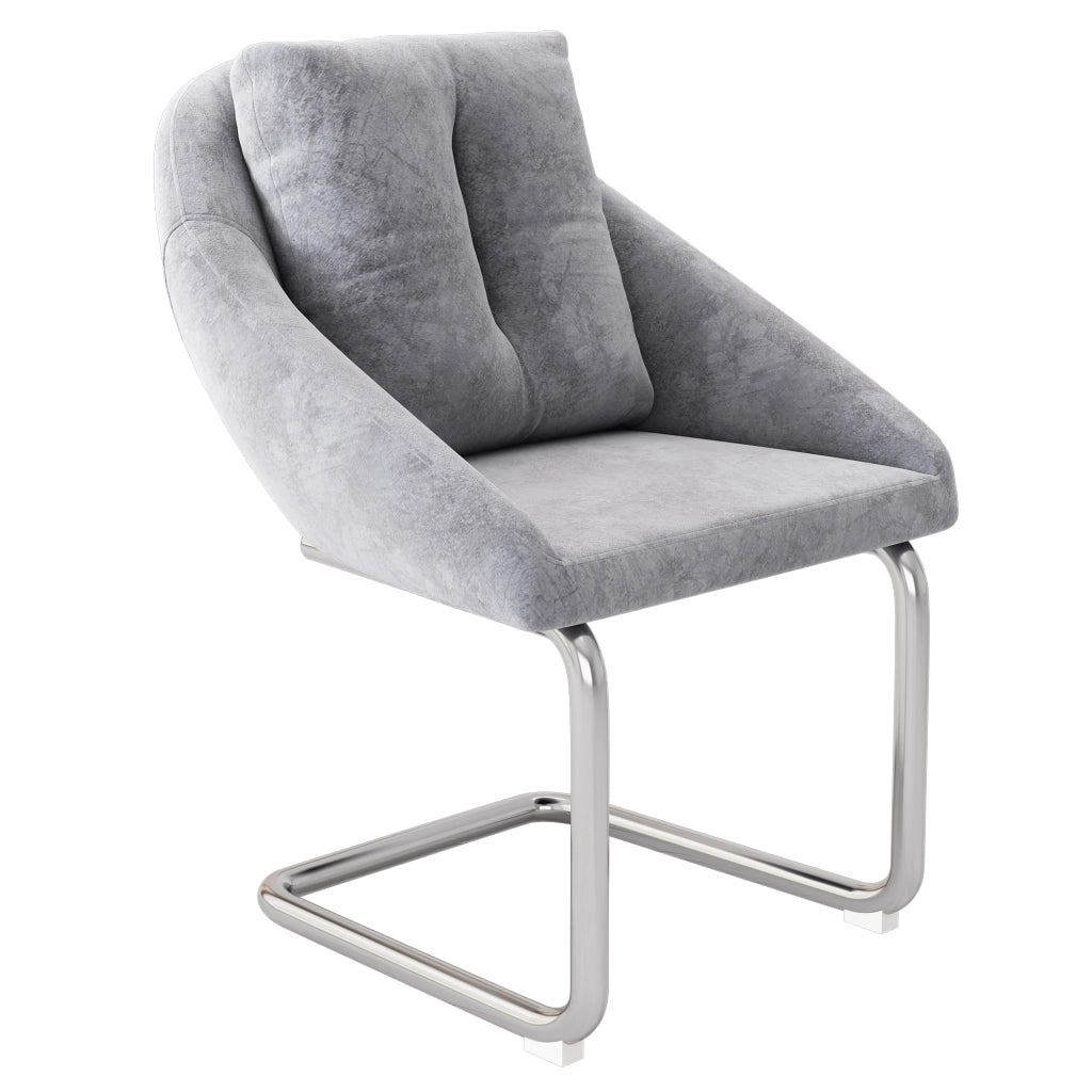 Sedia Girevole in Velluto con Cuscino ¨C MINIMAL ¨C Grigio