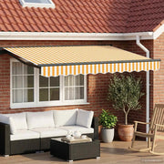 Cornice per Tenda Manuale con LED-Telaio per tendalino manuale 3,5 x 2,5 m 118938