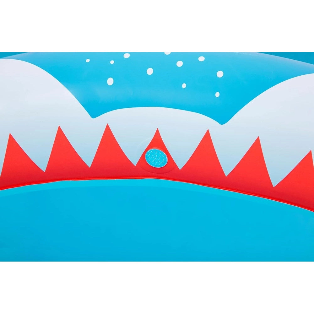 Trade Shop - Piscina Per Bambini Sharktastic 2 Anelli Grafica A Squalo 163x127x92cm Con Spruzzo 53157 -
