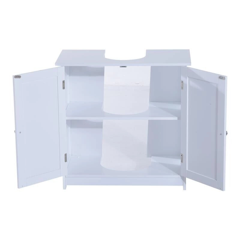 MOBILETTO SOTTOLAVELLO IN MDF PER BAGNO CON 2 ANTE 60X30X60 CM BIANCO