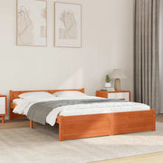 Struttura del letto con testiera-Giroletto con Testiera Cera marrone 160 x 200 cm