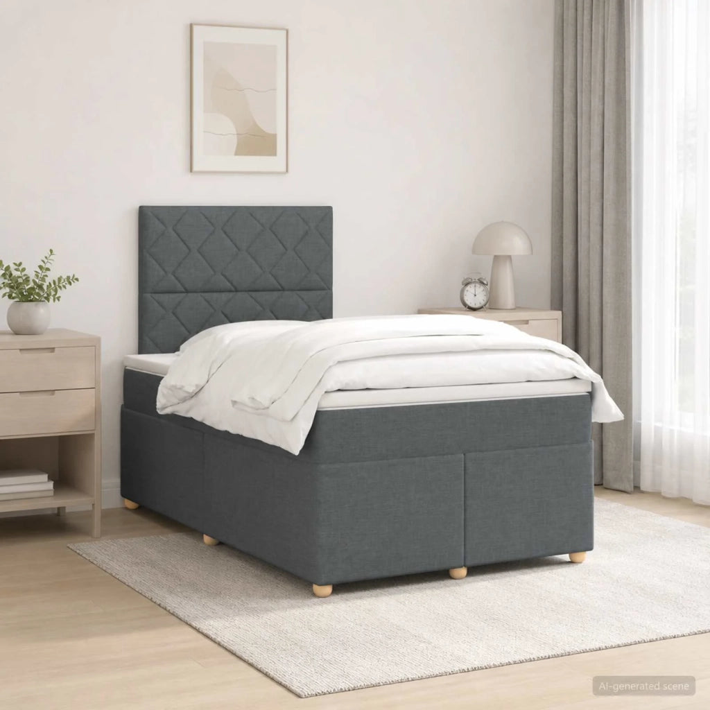 Letto box spring con materasso Grigio Scuro 120 x 190 cm 3455309