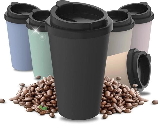 Tazza termica sostenibile in bioplastico - 350 ml, bicchiere di caffè a prova di liquidi per uso esterno