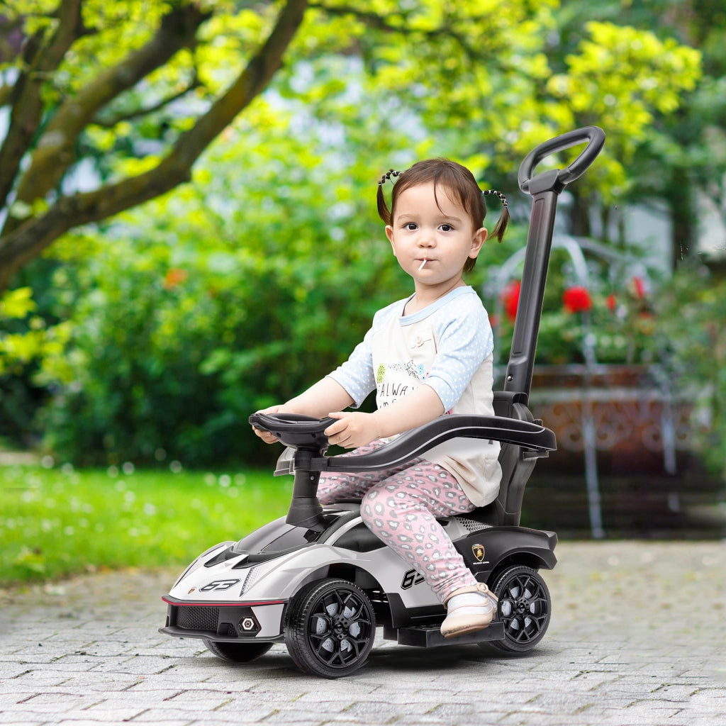 Cavalcabile per bambini 1-3 anni ¨C Xylo ¨C bianco con volante e clacson