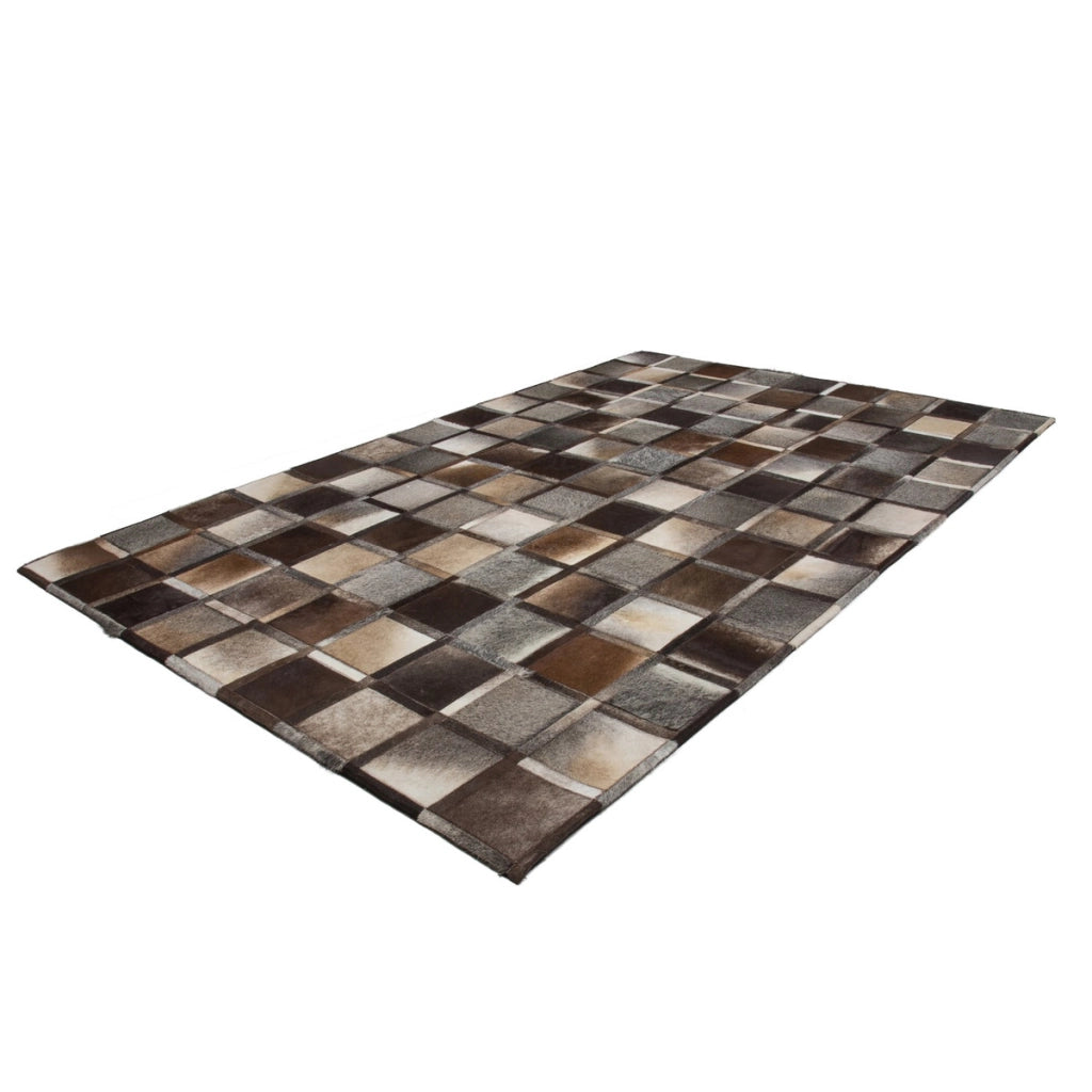 Tappeto Eclipse 400 in vera pelle grigio scuro