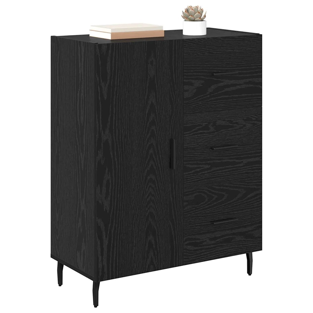 Credenza con Cassetto-Buffet-Armadio da cucina Rovere Nero 69,5 x 34 x 90 cm 614041