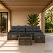 Set Divano da Giardino 6 pcs Grigio polyrattan 3435995