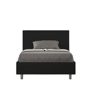 BS COM Letto una piazza e mezza con rete imbottito 120x200 similpelle nero