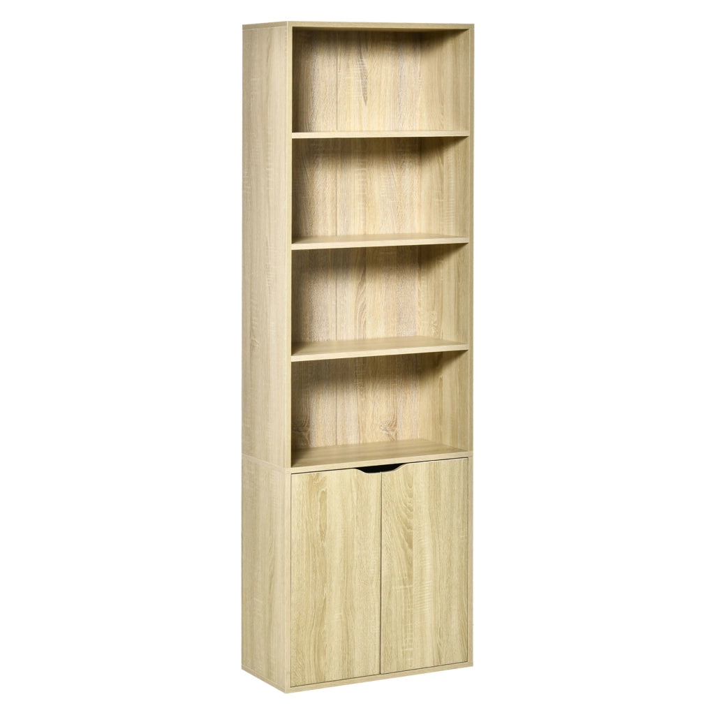 Libreria con ante e scaffali aperti ¨C Minimal ¨C 59x29x180 cm Legno naturale